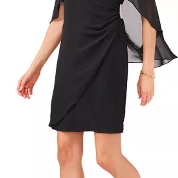 Elegant Black Dress with Silver Accents. MSK NWT size LG - Picture 12 of 12